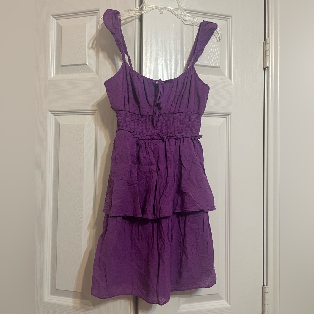 Vibrant Purple Layered Dress